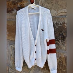 Vintage Brandon 60s University Of Texas UT Longhorns Football Cardigan Sweater